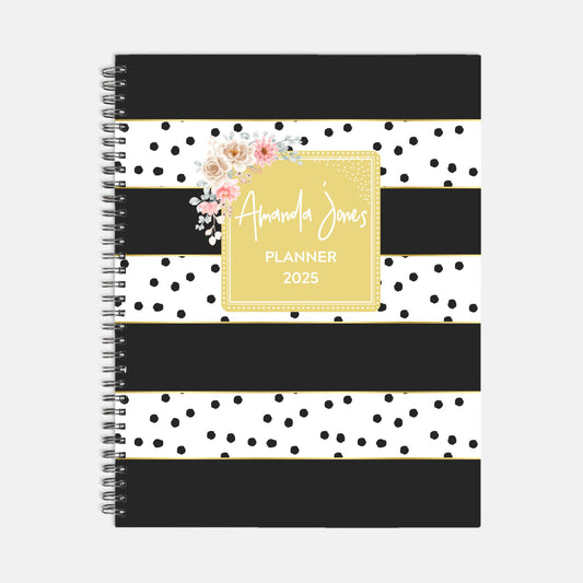 8.5 x 11 Personalized 2025 Planner Hardcover Spiral